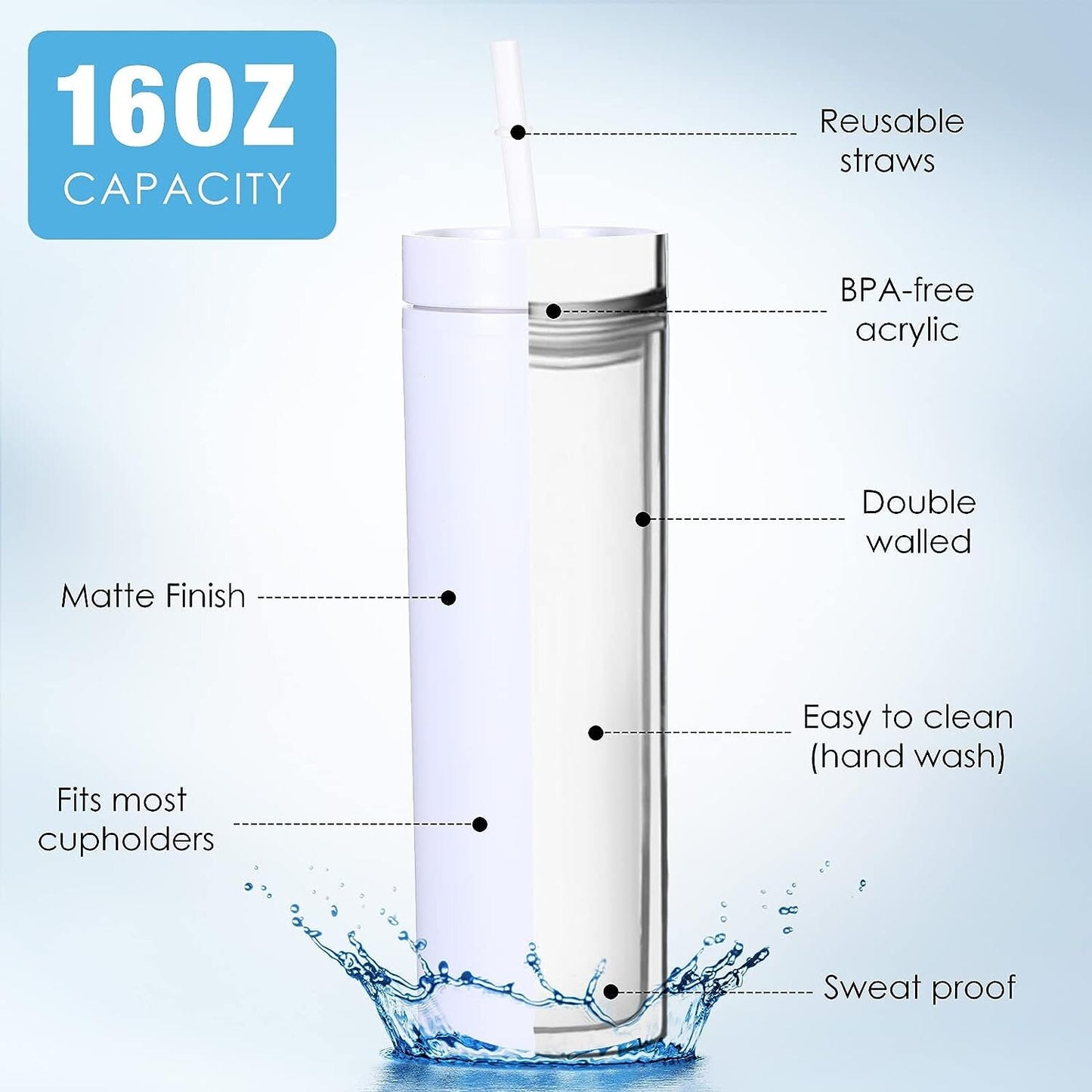 Mother and Child Skinny Tumbler with Lid and Straw