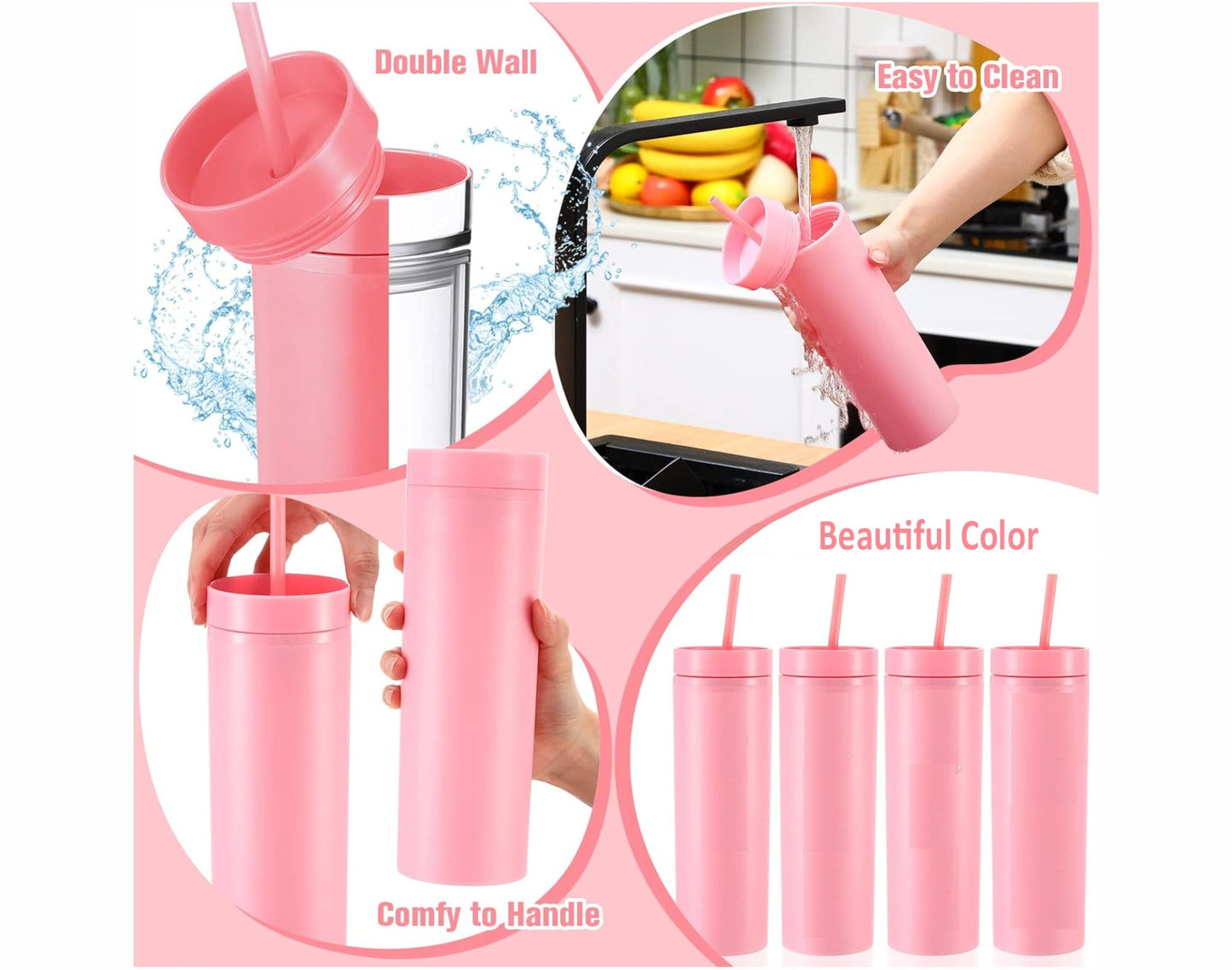 Mother and Child Skinny Tumbler with Lid and Straw