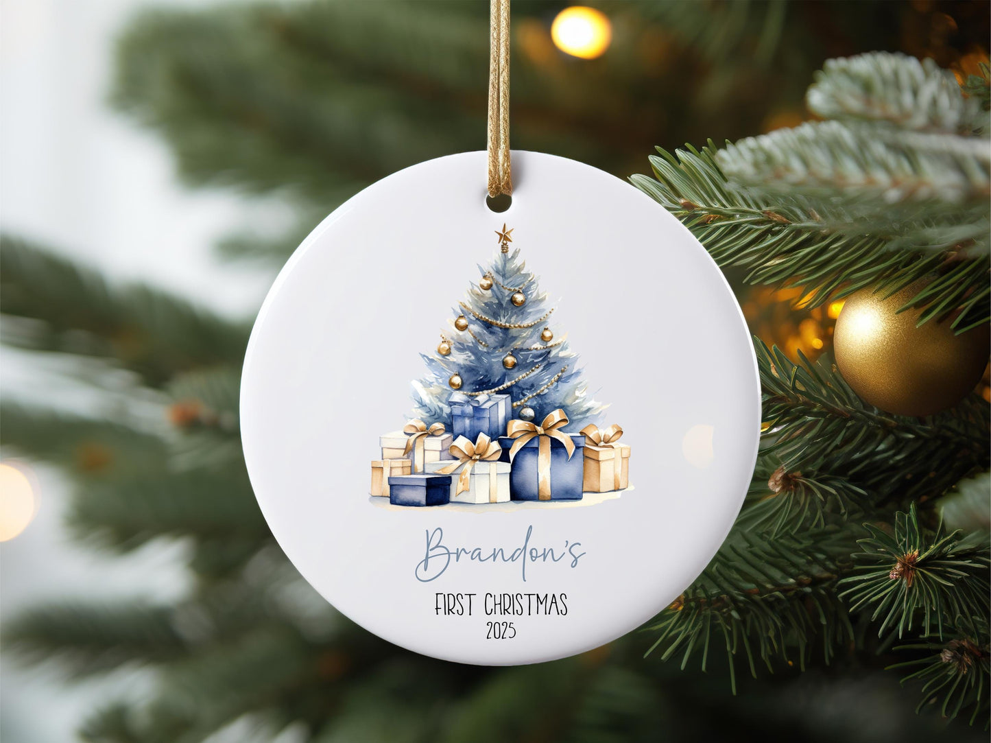Baby’s First Christmas Ornament, Personalized Newborn Gift, Baby Boy or Girl Ornament