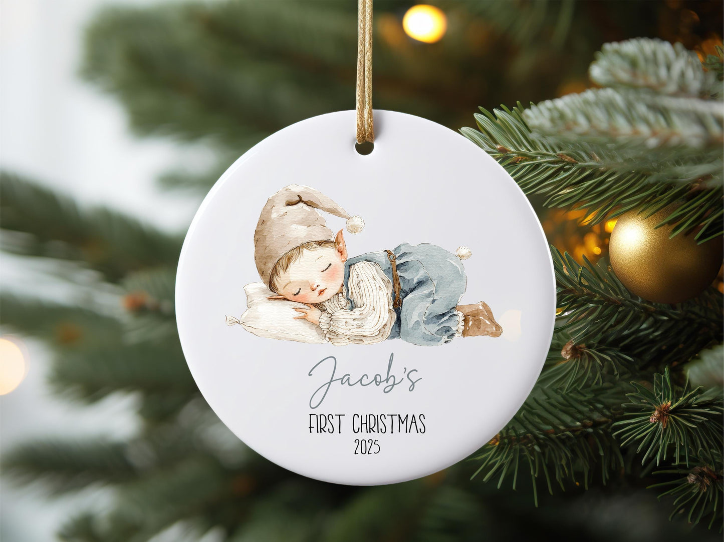 Personalized Baby's First Christmas Ornament, Custom Newborn Gift, Baby Boy or Girl Ornament