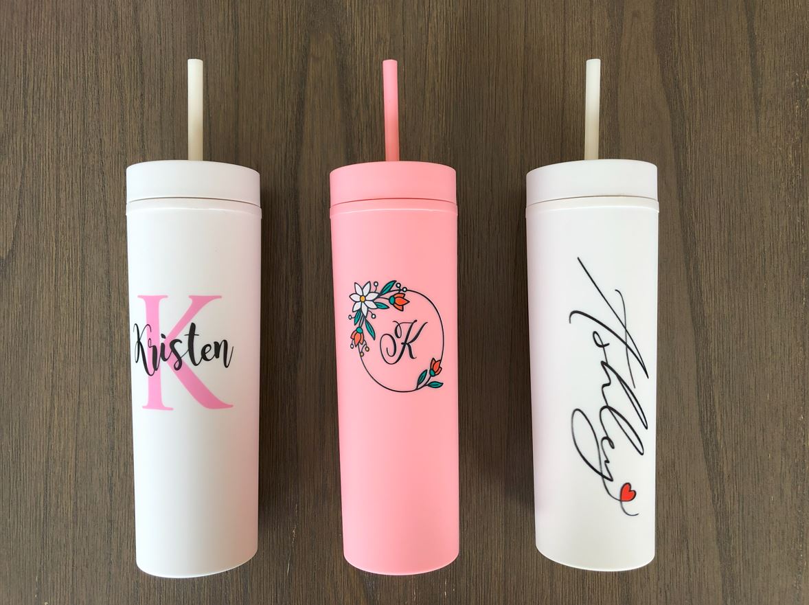 Personalized 16 oz. Matte Pastel Skinny Tumblers with Lids and Straws –  Glennwood Creations