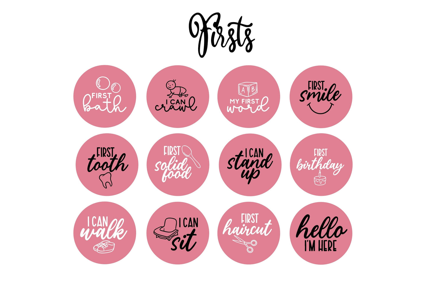 Wooden Milestone Markers, Circle Baby Monthly Milestone Cards, First Year Photo Props, Baby Shower Gift