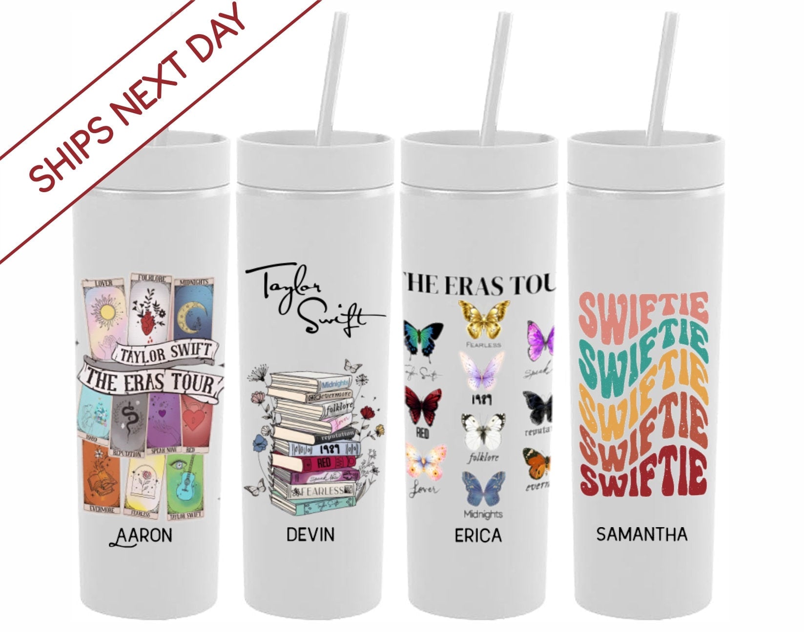 Monogrammed Taylor Swift Tumblers with Lid and Straw