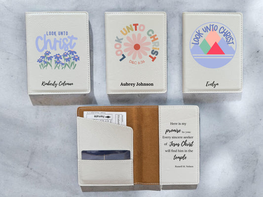 Personalized LDS Youth Temple Recommend and Temple Ordinance Organizer, Look unto Christ 2025 Youth Theme, COLOR EDITION