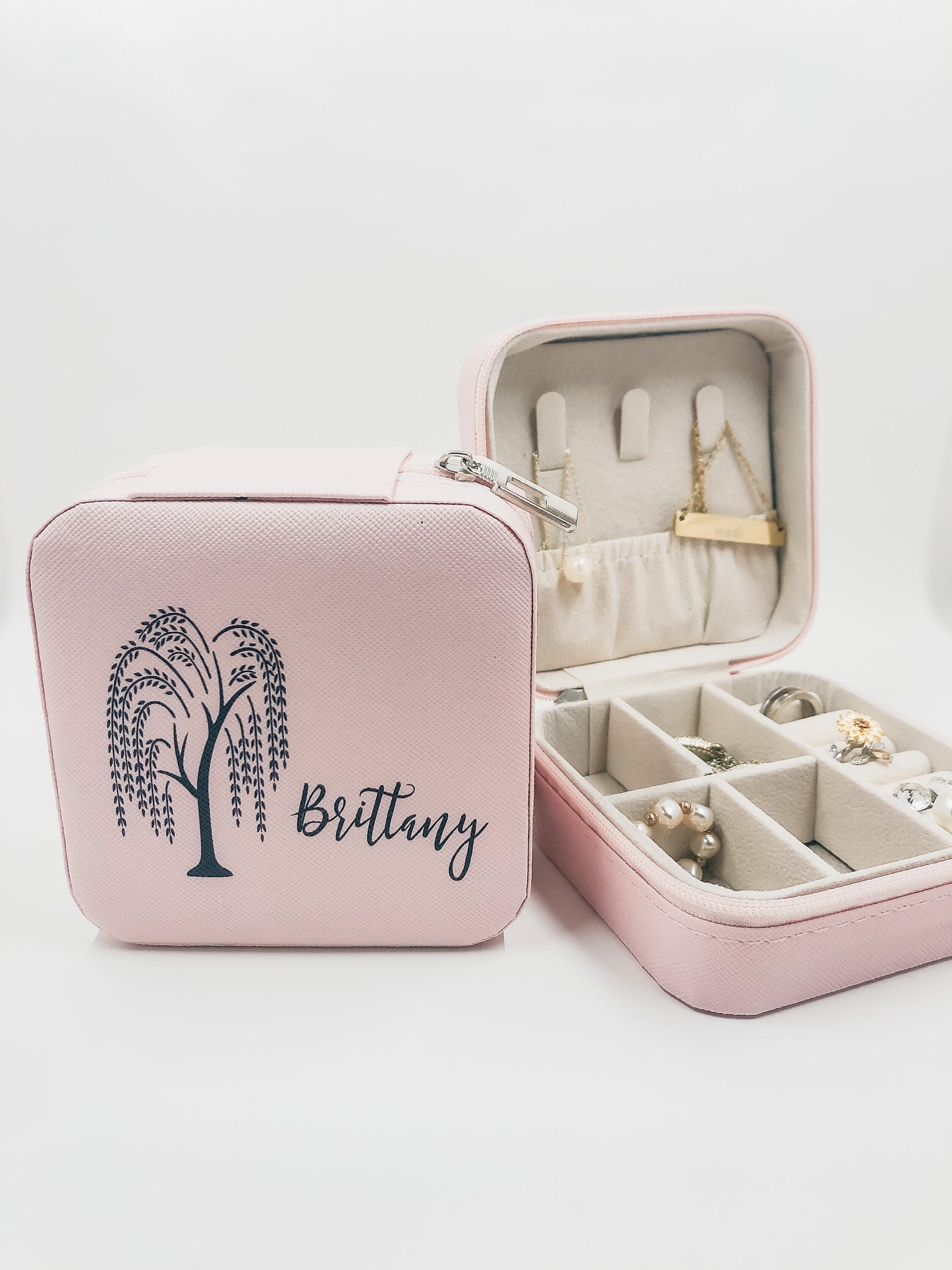 Monogrammed Pink Jewelry Box: Personalized Travel Case