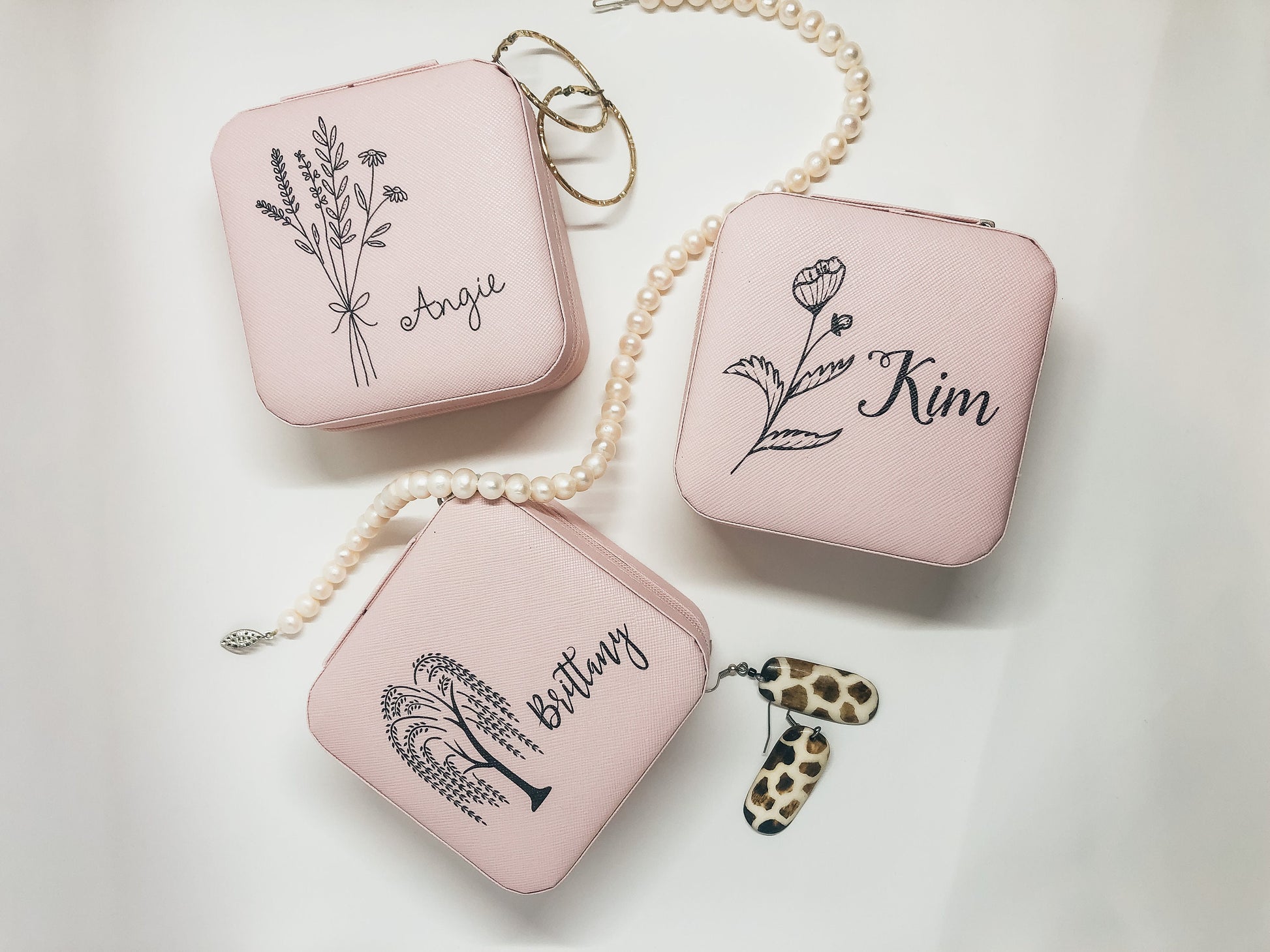 Monogrammed Pink Jewelry Box: Personalized Travel Case
