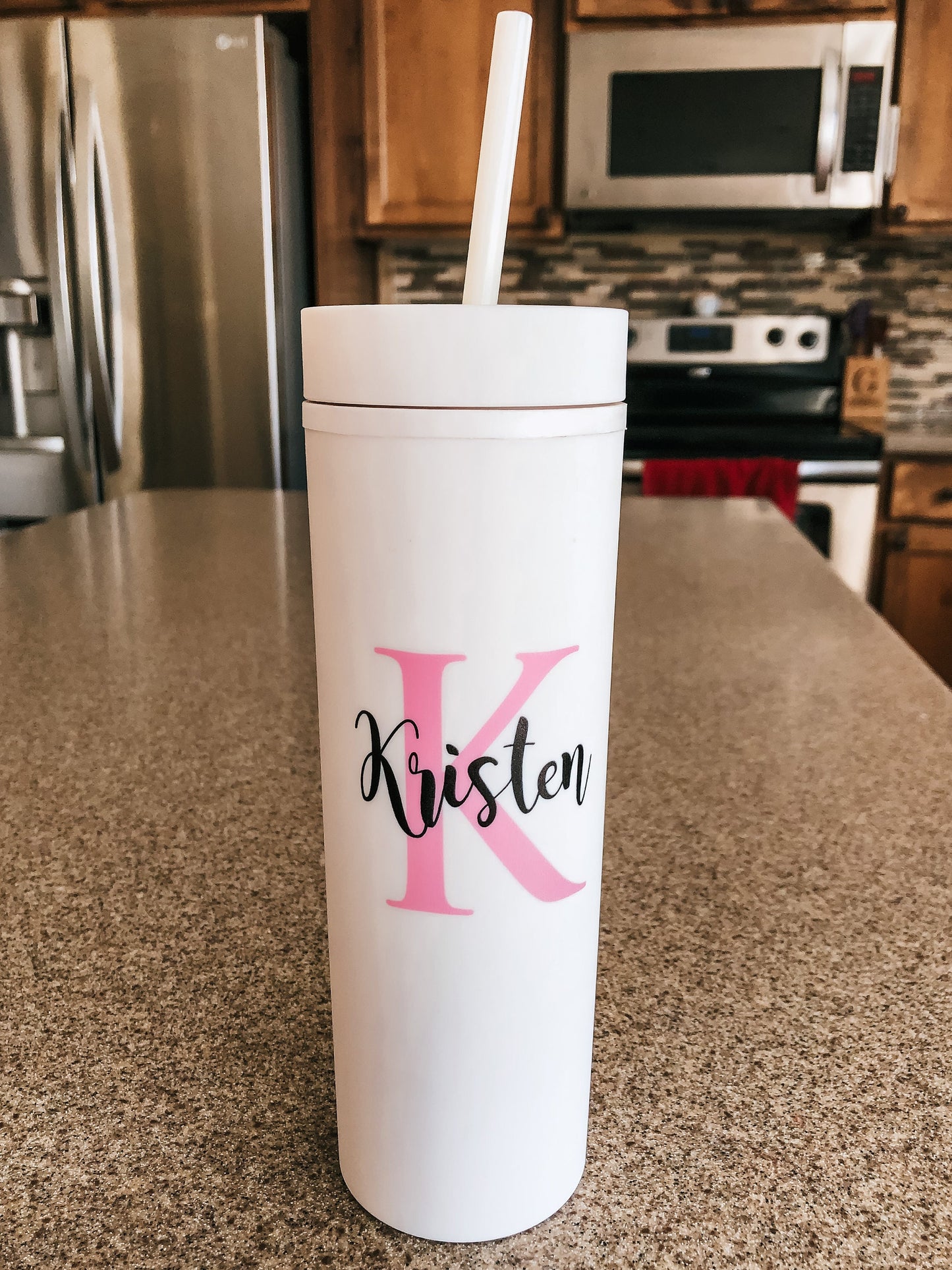 Monogrammed Tumbler, Skinny Tumblers with Lid and Straw, Bridesmaid Gift