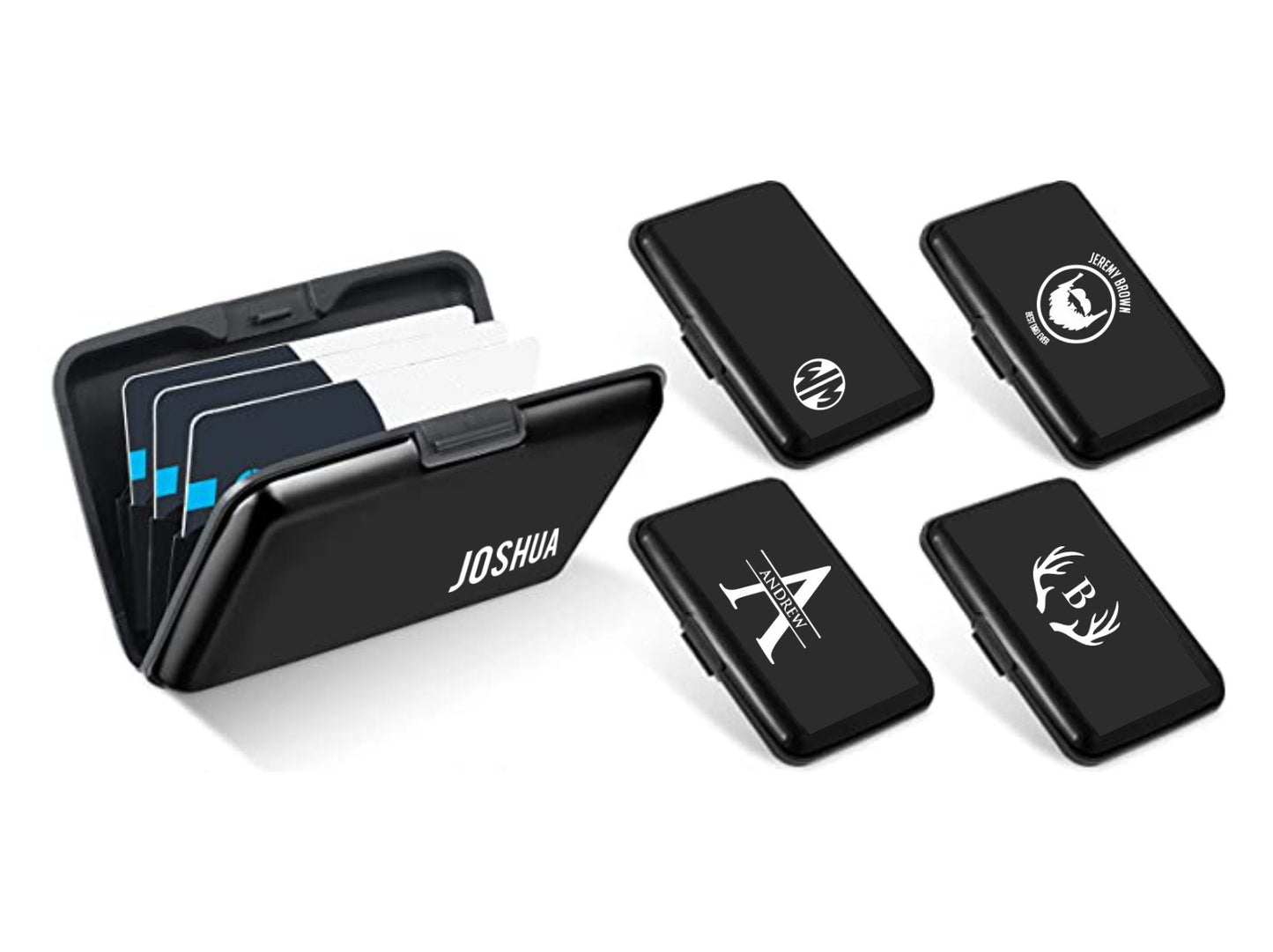 Monogrammed Mens Minimalist Wallet | Birthday Gift for Husband | Groomsmen Gift | Gift for Boyfriend