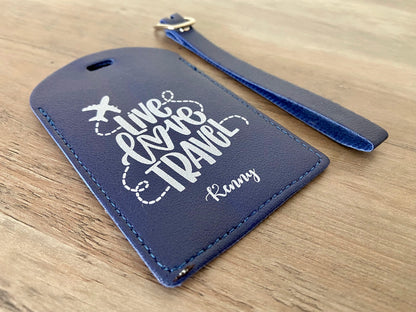 Personalized Leather Luggage Tag: Custom Travel Gift