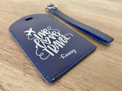 Personalized Leather Luggage Tag: Custom Travel Gift
