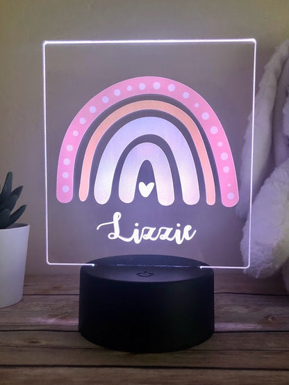 Personalized Name LED Night Light: Custom Monogram Nursery Decor