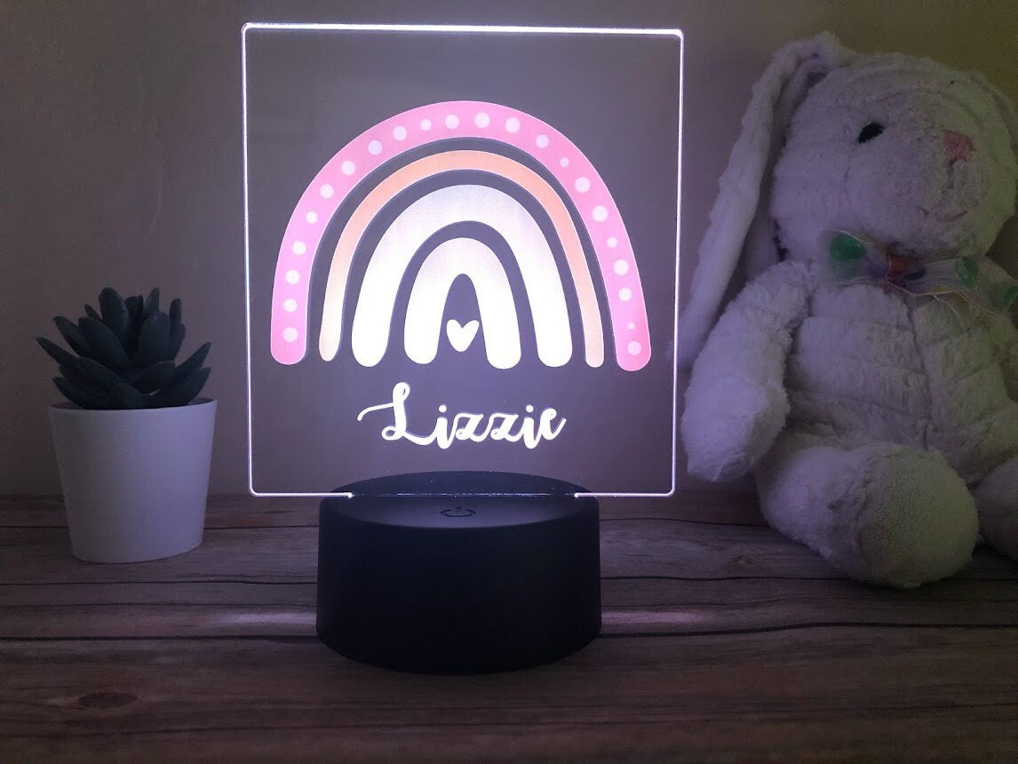 Personalized Name LED Night Light: Custom Monogram Nursery Decor