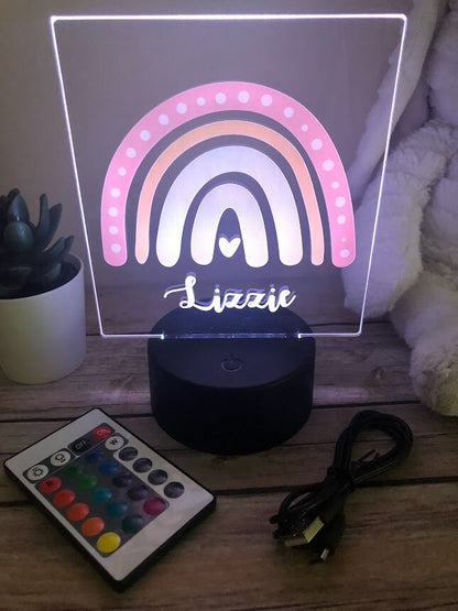 Personalized Name LED Night Light: Custom Monogram Nursery Decor