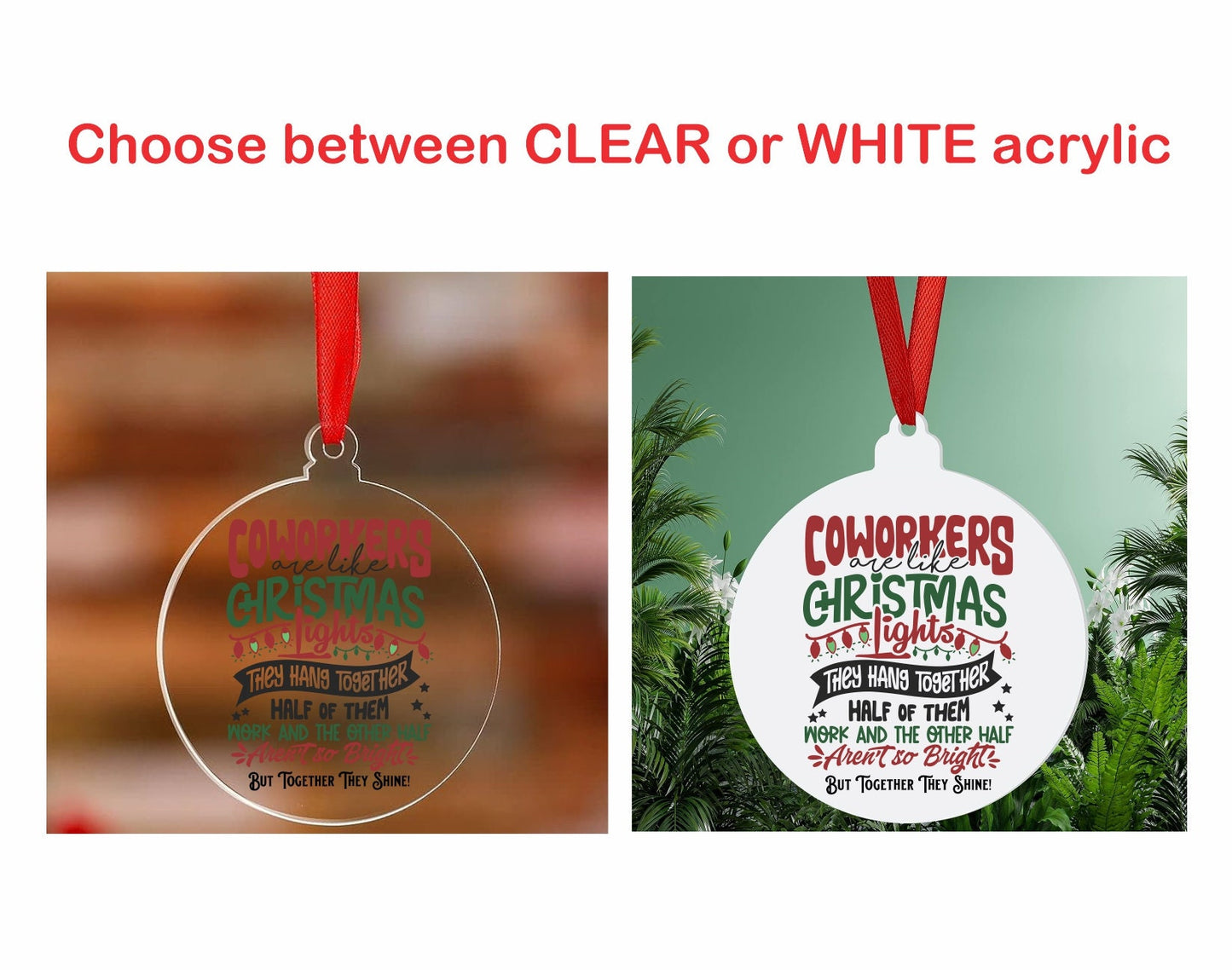 Coworker Acrylic Christmas Ornament for Coworker Gift