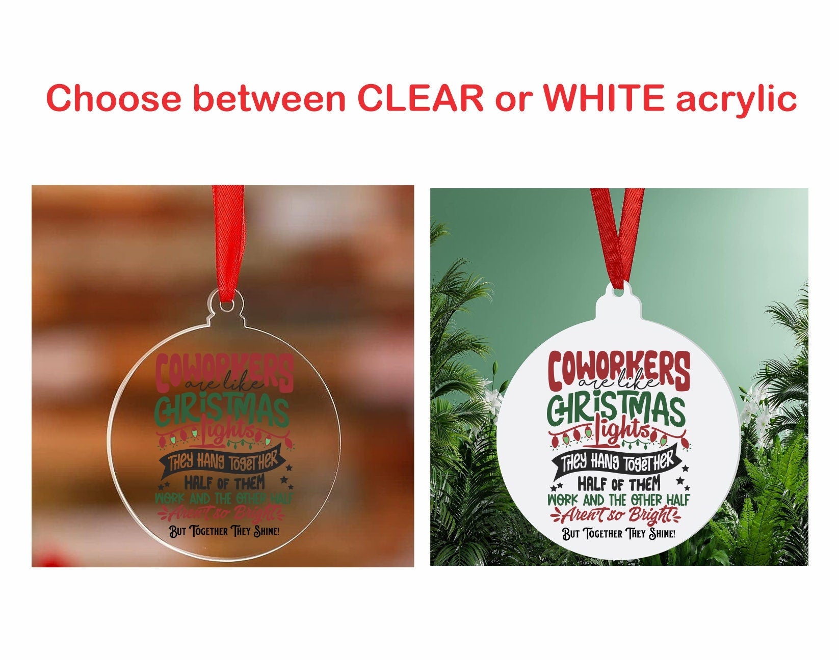 Coworker Acrylic Christmas Ornament for Coworker Gift