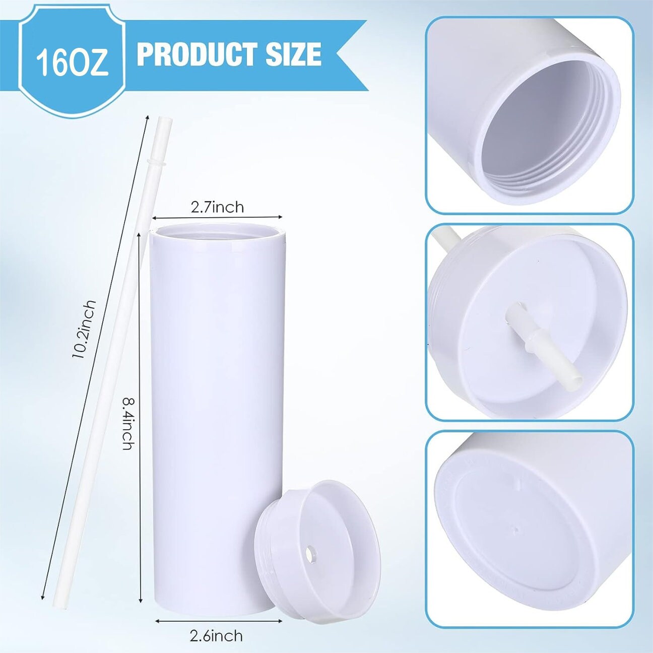 Custom Design UV Printed Skinny Tumbler with Lid and Straw