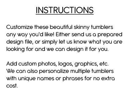 Custom Design UV Printed Skinny Tumbler with Lid and Straw