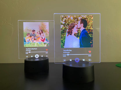 Custom LED Photo Spotify Song Plaque Light
