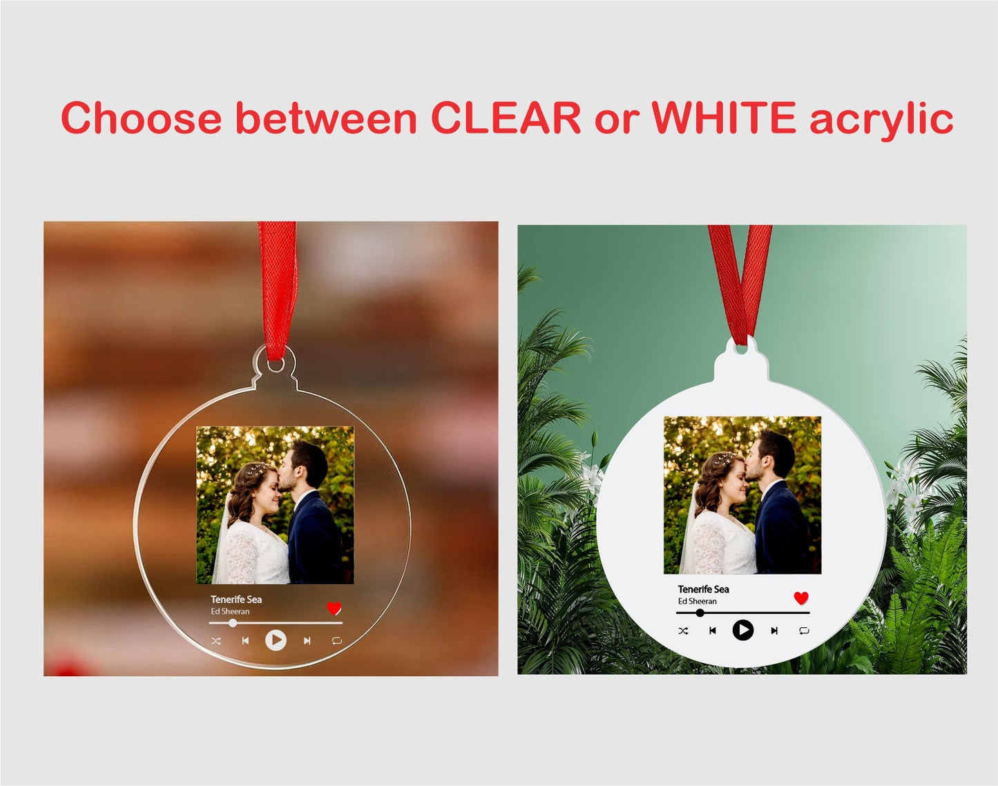 Custom Spotify Song Christmas Ornament