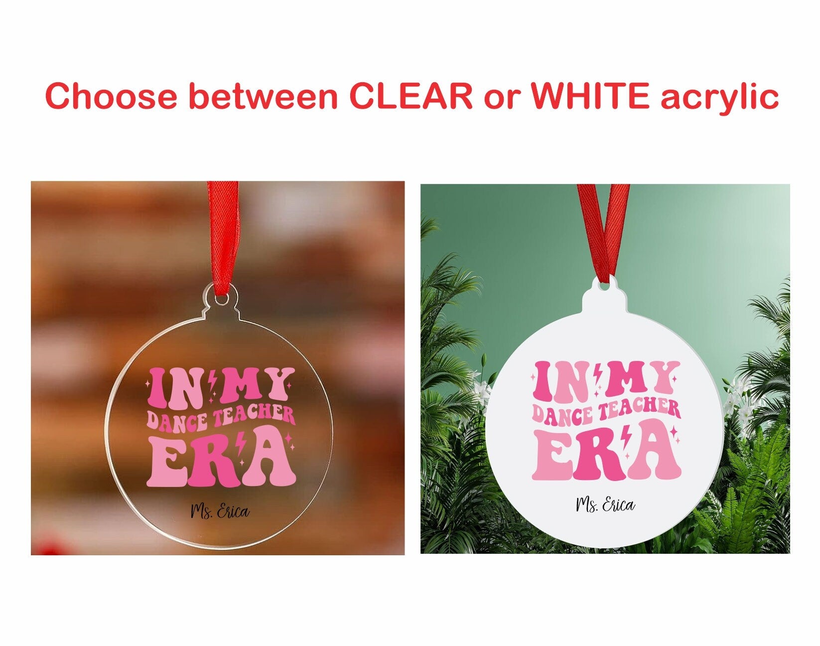 Personalized Dance Teacher Christmas Ornament