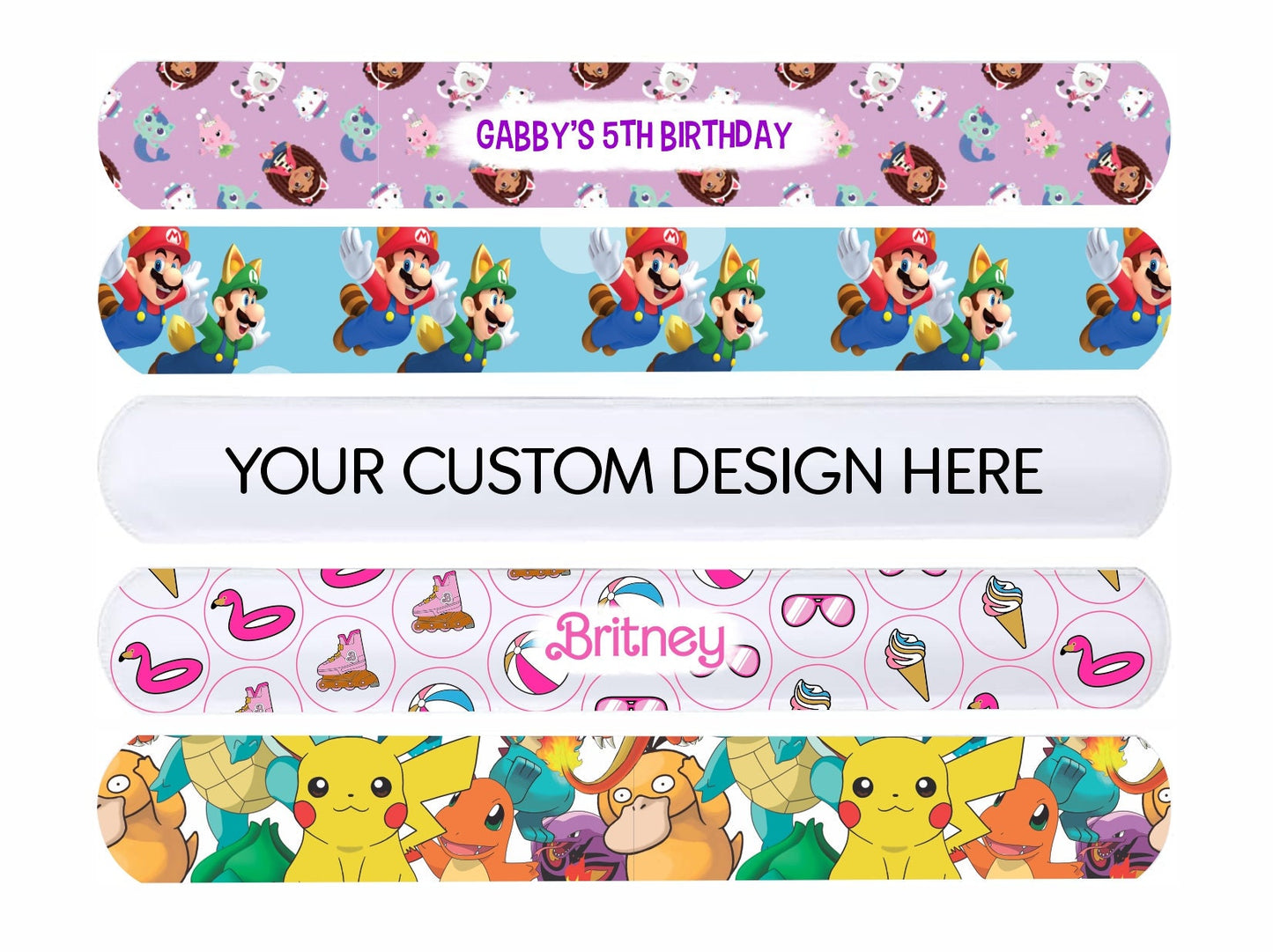 Custom Themed Slap Bracelets | Printed Party Favor Slap Bracelets