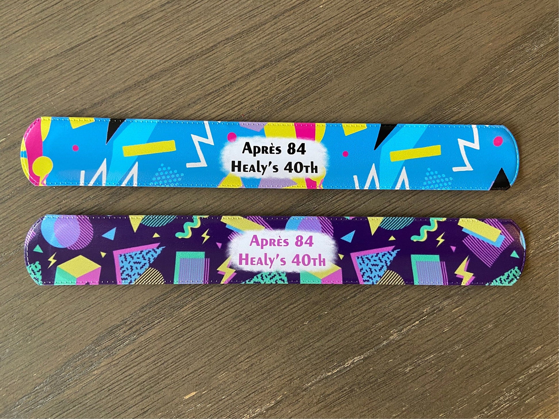 90s/80s Themed Custom Slap Bracelets | Printed Party Favor Slap Bracelets
