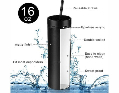 In My Football Era Monogrammed Skinny Tumbler with Lid and Straw