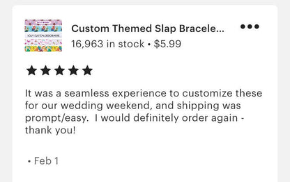 Custom Themed Slap Bracelets | Printed Party Favor Slap Bracelets