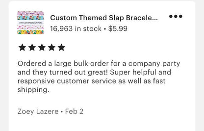 Custom Themed Slap Bracelets | Printed Party Favor Slap Bracelets