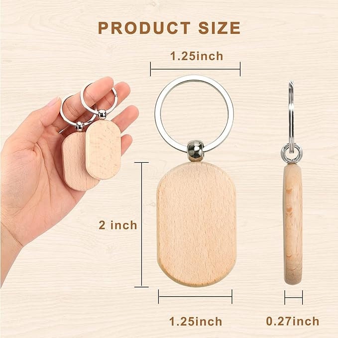 Monogrammed Wooden Teacher Keychain: Engraved Gift