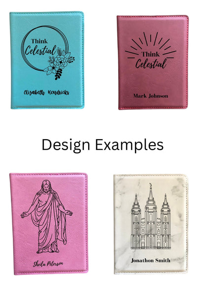 Custom Etched LDS Temple Recommend and Temple Name Ordinance Organizer