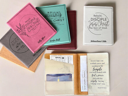 Personalized LDS Youth Theme Temple Recommend and Temple Ordinance Card Holder