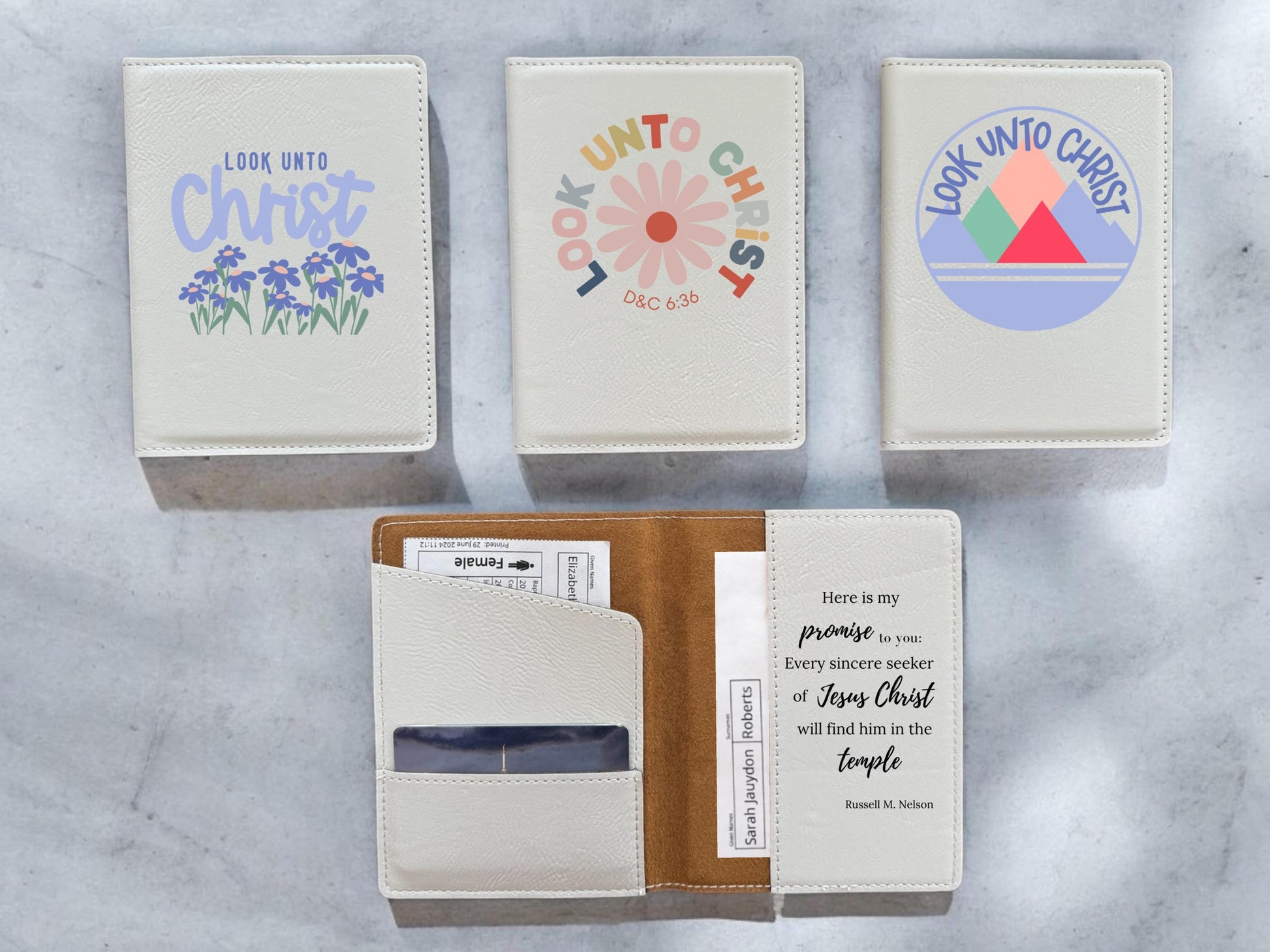 Personalized LDS Youth Temple Recommend and Temple Ordinance Organizer, Look unto Christ 2025 Youth Theme, COLOR EDITION