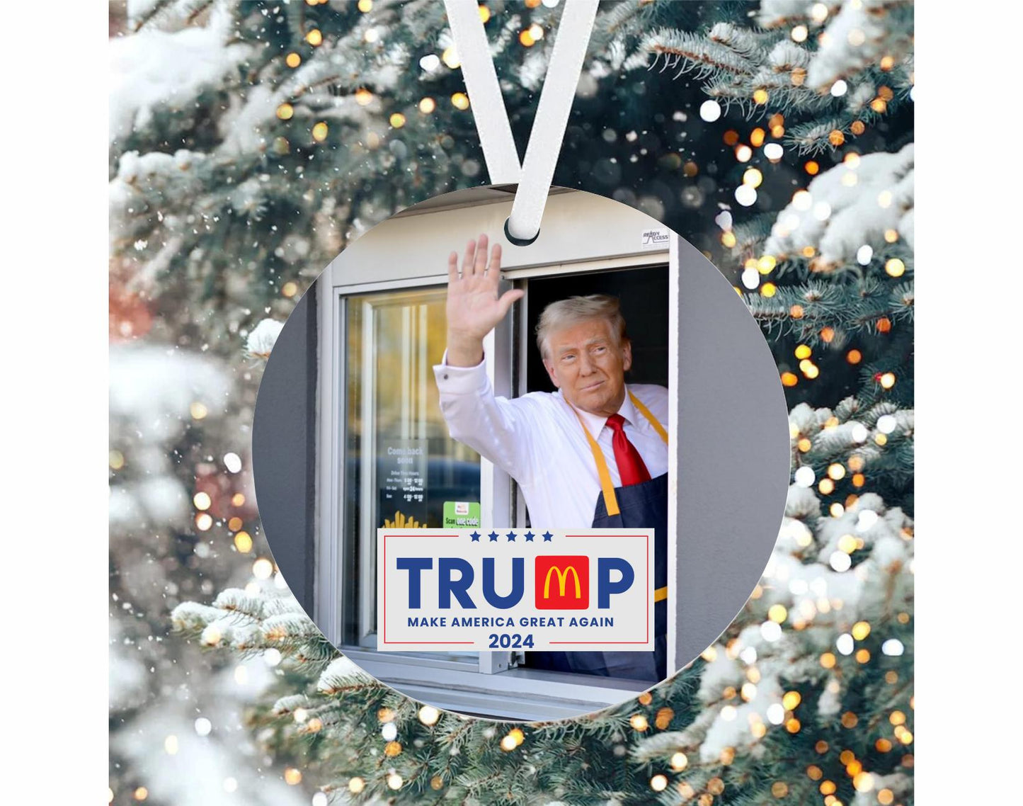 Donald Trump McDonalds Ornaments, MaGaDonald's