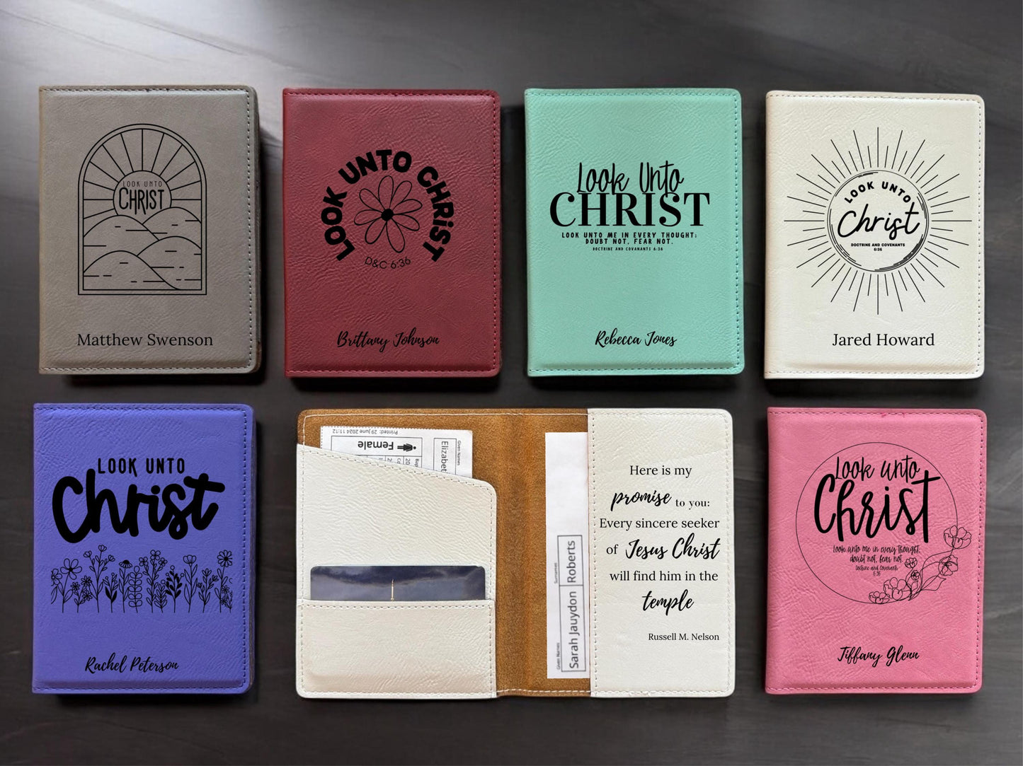 Personalized Laser Engraved LDS Temple Recommend and Temple Ordinance Organizer, Look unto Christ 2025 Youth Theme - The Original