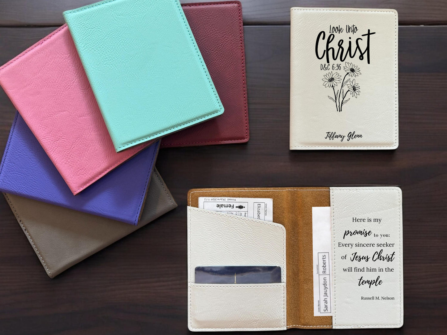 Personalized Laser Engraved LDS Temple Recommend and Temple Ordinance Organizer, Look unto Christ 2025 Youth Theme - The Original