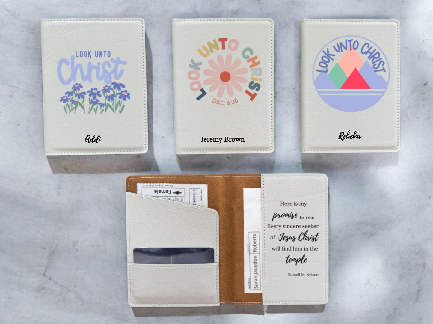 Personalized LDS Youth Temple Recommend and Temple Ordinance Organizer, Look unto Christ 2025 Youth Theme, COLOR EDITION