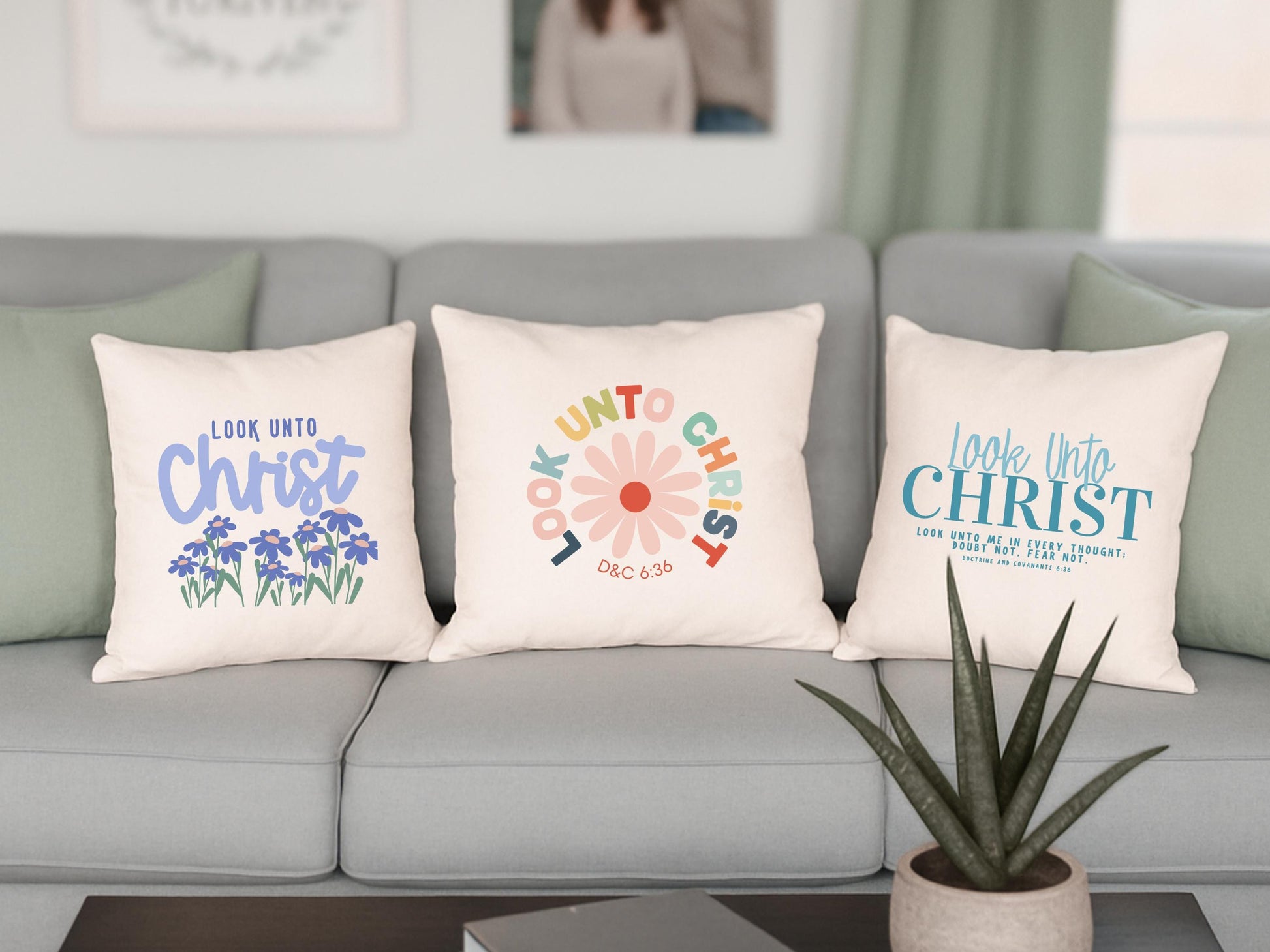 Look Unto Christ Throw pillow - 2025 LDS Youth Theme Home Decor