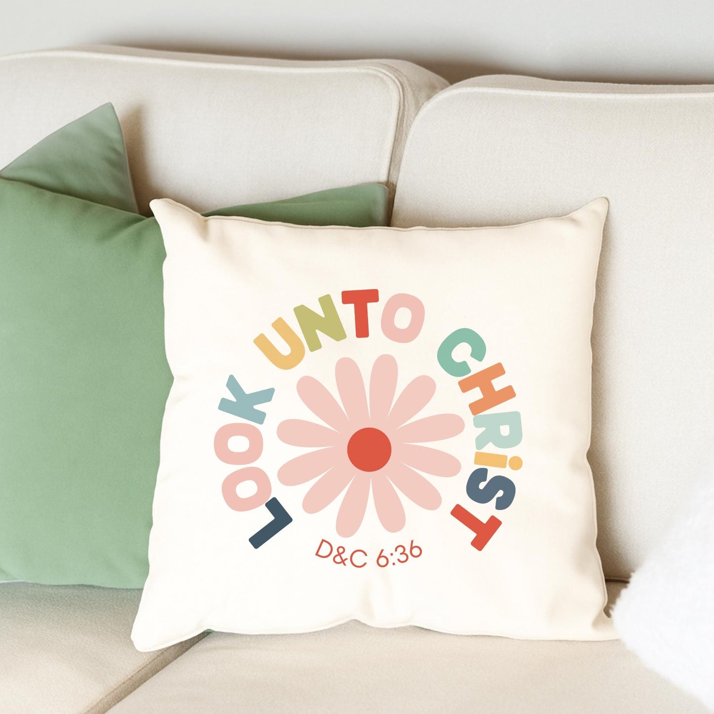 Look Unto Christ Throw pillow - 2025 LDS Youth Theme Home Decor