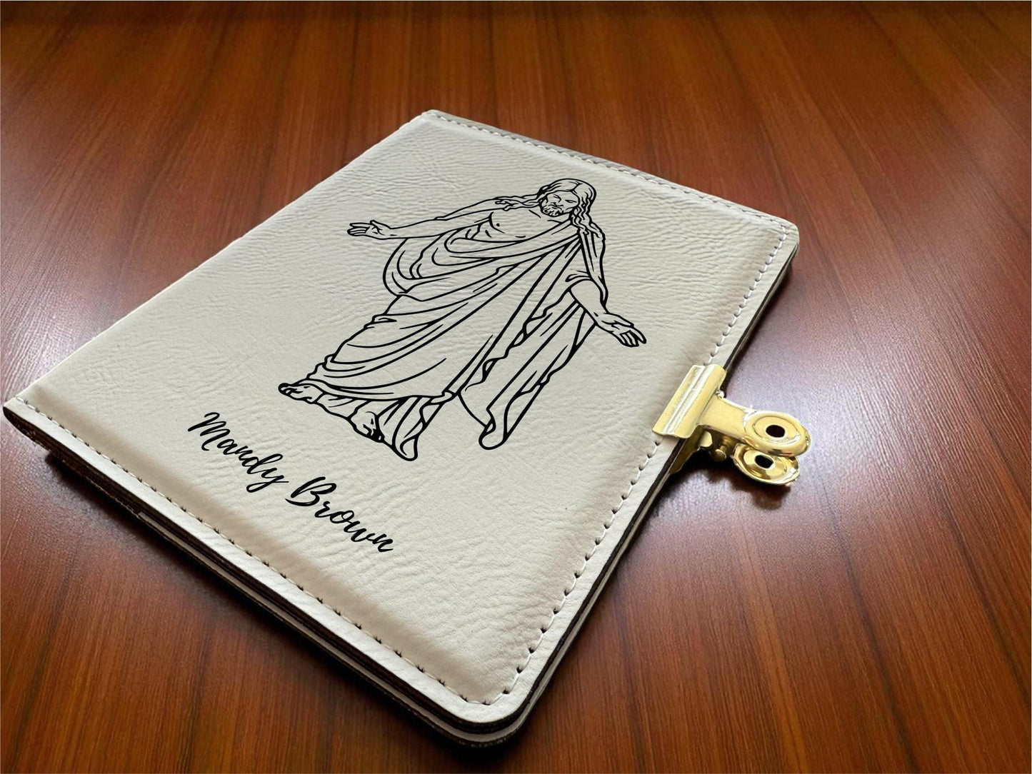 NEW! Custom Engraved Temple Recommend and name Card Holder with Recommend Scanner Window