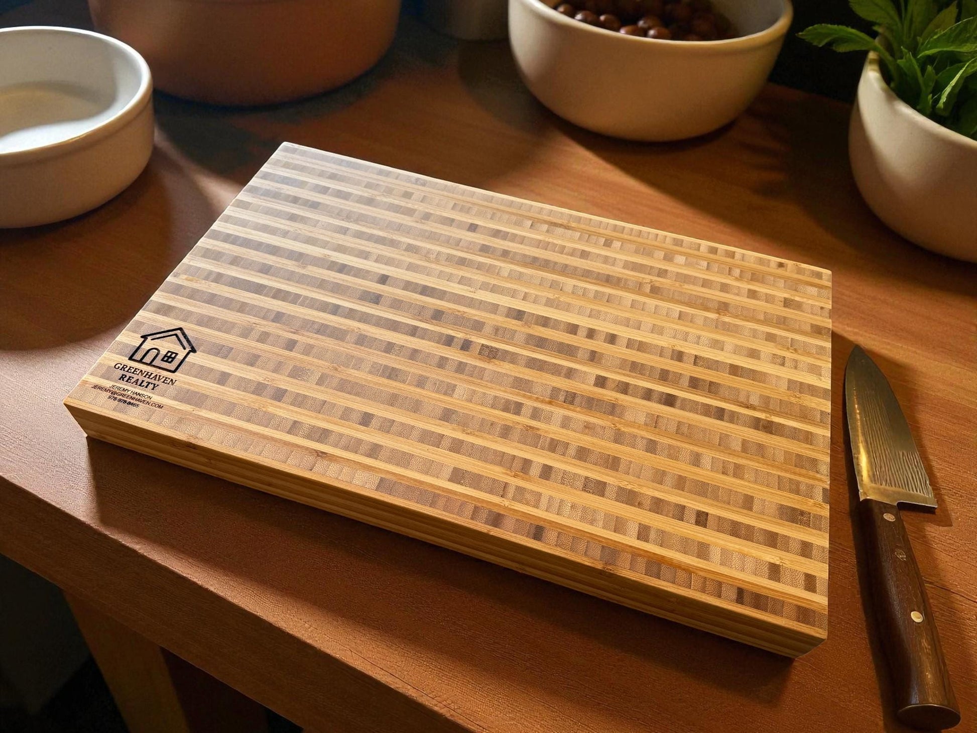 Personalized Bamboo Butcher Block | Custom Family Name Engraved Cutting Board | Heavy Duty Kitchen Gift or Wedding Keepsake