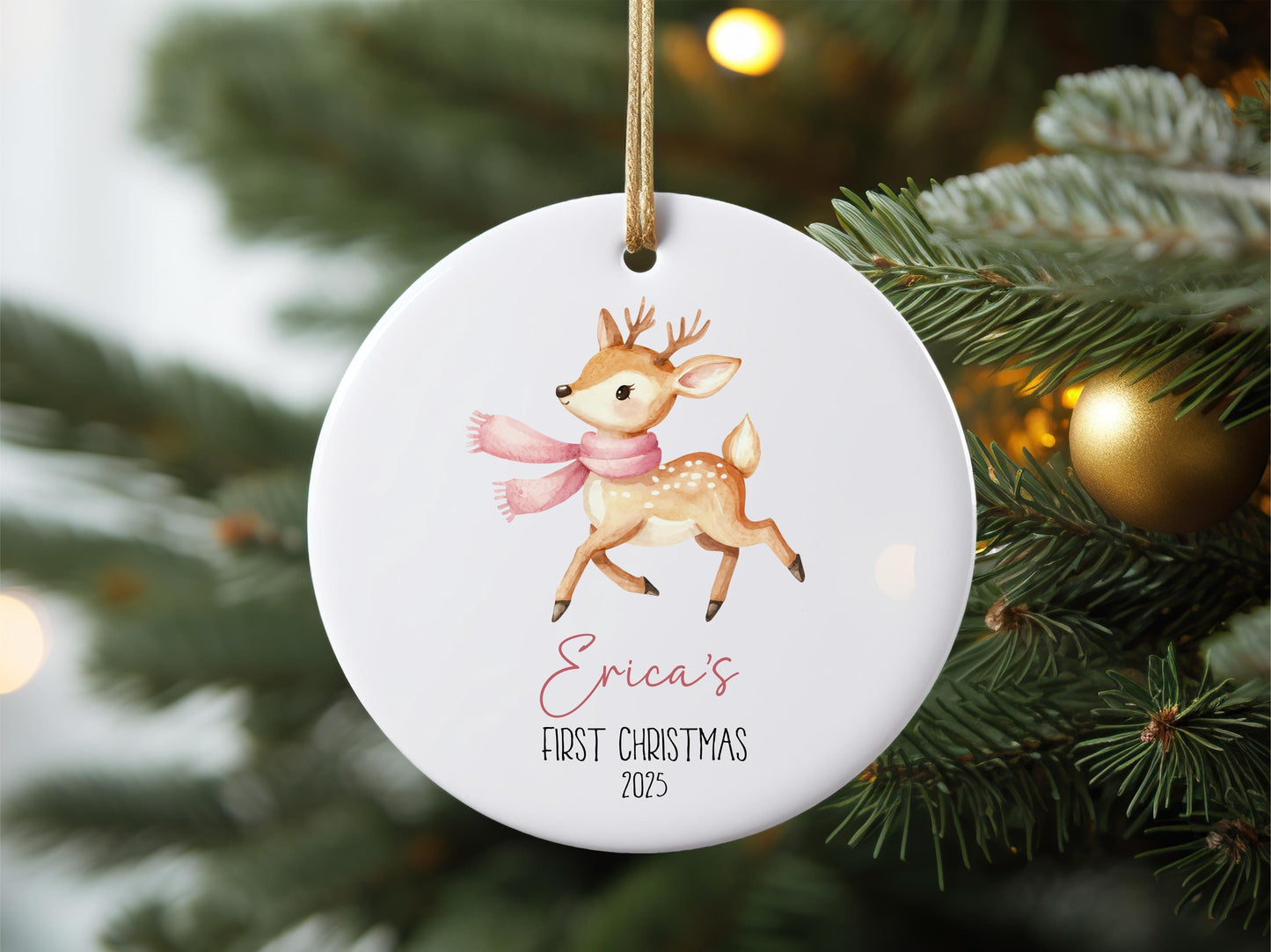 Personalized Baby's First Christmas Ornament, Custom Newborn Gift, Baby Boy or Girl Ornament
