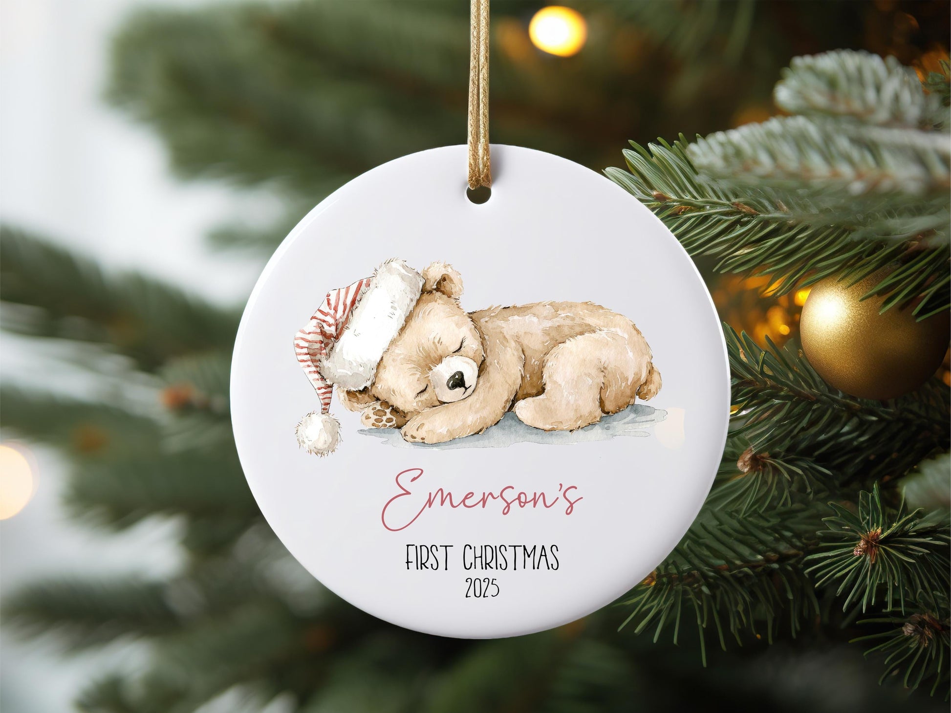 Personalized Baby's First Christmas Ornament, Custom Newborn Gift, Baby Boy or Girl Ornament