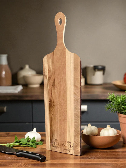 Personalized Live Edge Mango Wood Board | Custom Family Name Charcuterie & Serving Board | Rustic Wedding or Housewarming Gift