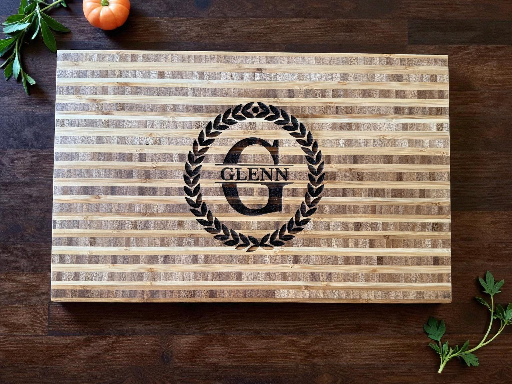 Personalized Bamboo Butcher Block | Custom Family Name Engraved Cutting Board | Heavy Duty Kitchen Gift or Wedding Keepsake