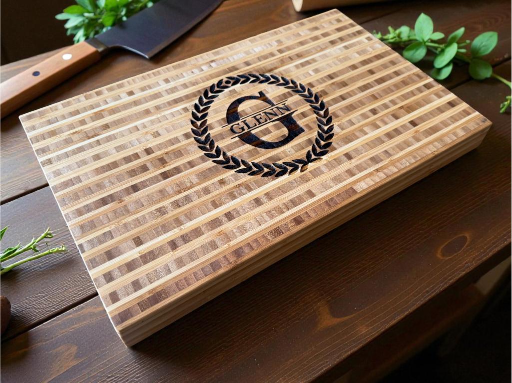 Personalized Bamboo Butcher Block | Custom Family Name Engraved Cutting Board | Heavy Duty Kitchen Gift or Wedding Keepsake