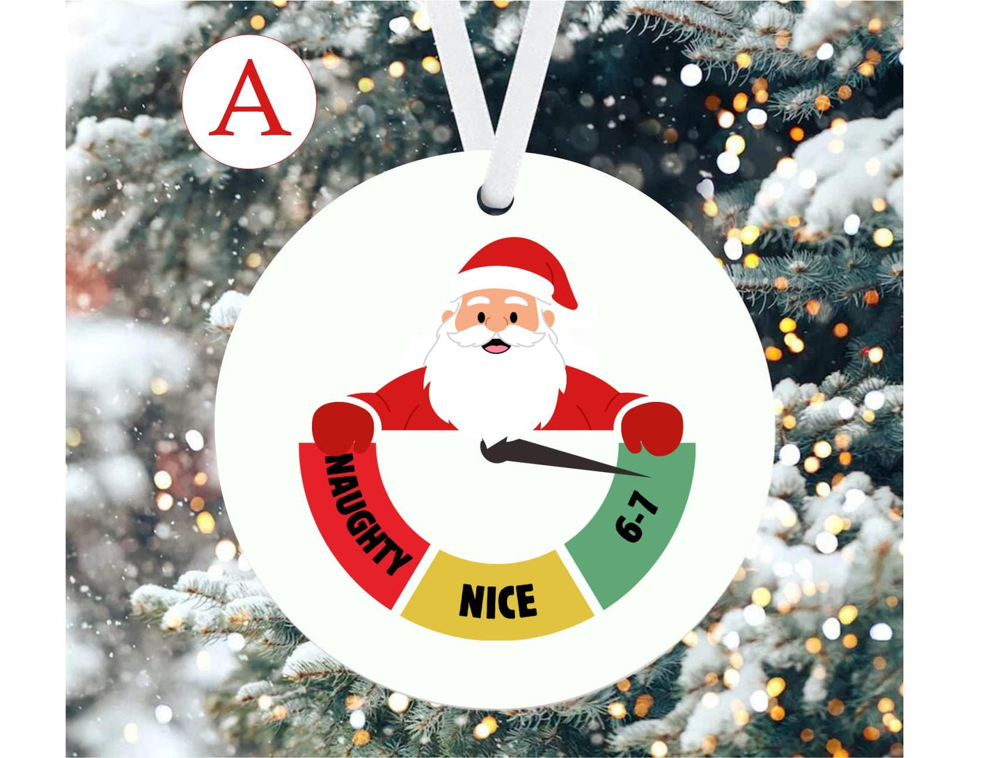 Funny 6 7 Christmas Ornament, Gen Z Humor, Naughty Nice Six Seven