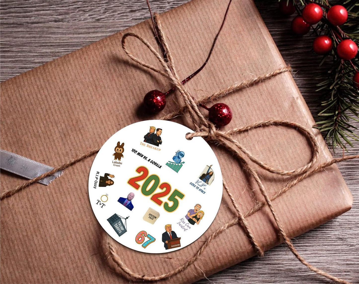 2025 Year in Review Ornament, Viral Moments, Political Humor