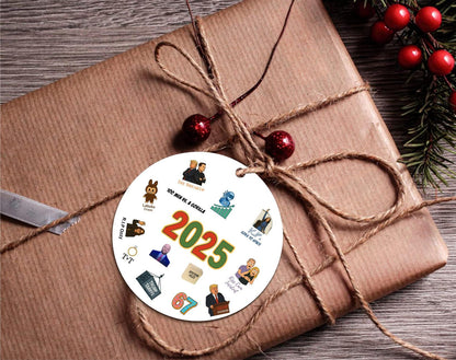 2025 Year in Review Ornament, Viral Moments, Political Humor