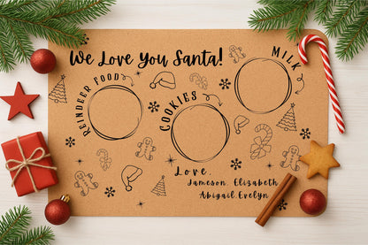 Custom Christmas Eve Treat Mat – Cookies, Milk & Reindeer Food Cork Mat